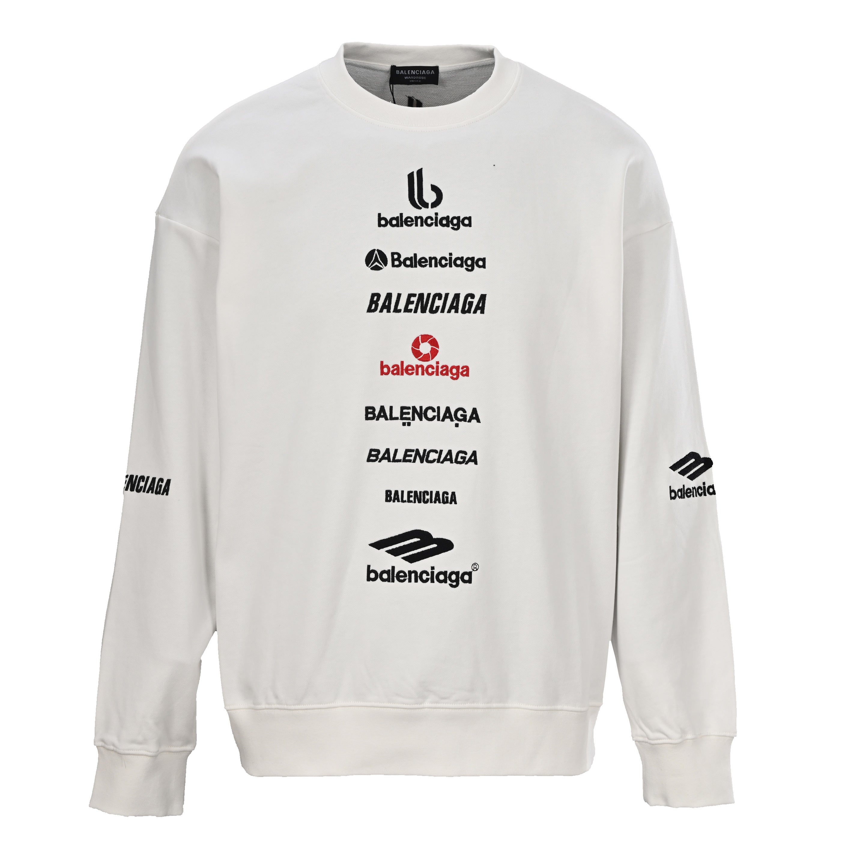 Balenciaga Paris Script Logo Embroidered Cotton Hoodie