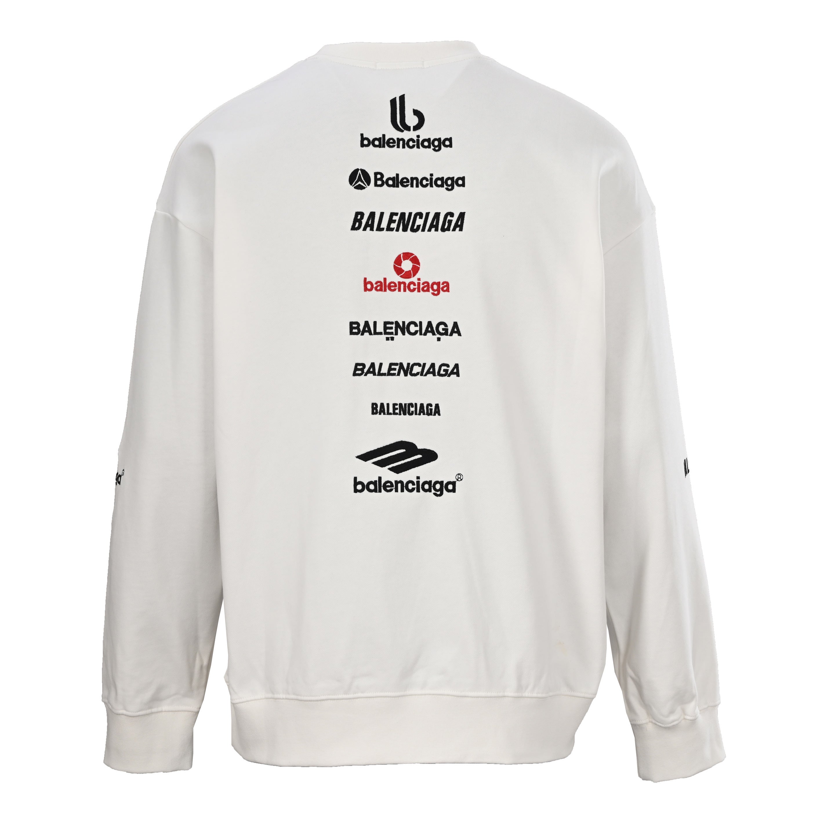 Balenciaga Paris Script Logo Embroidered Cotton Hoodie