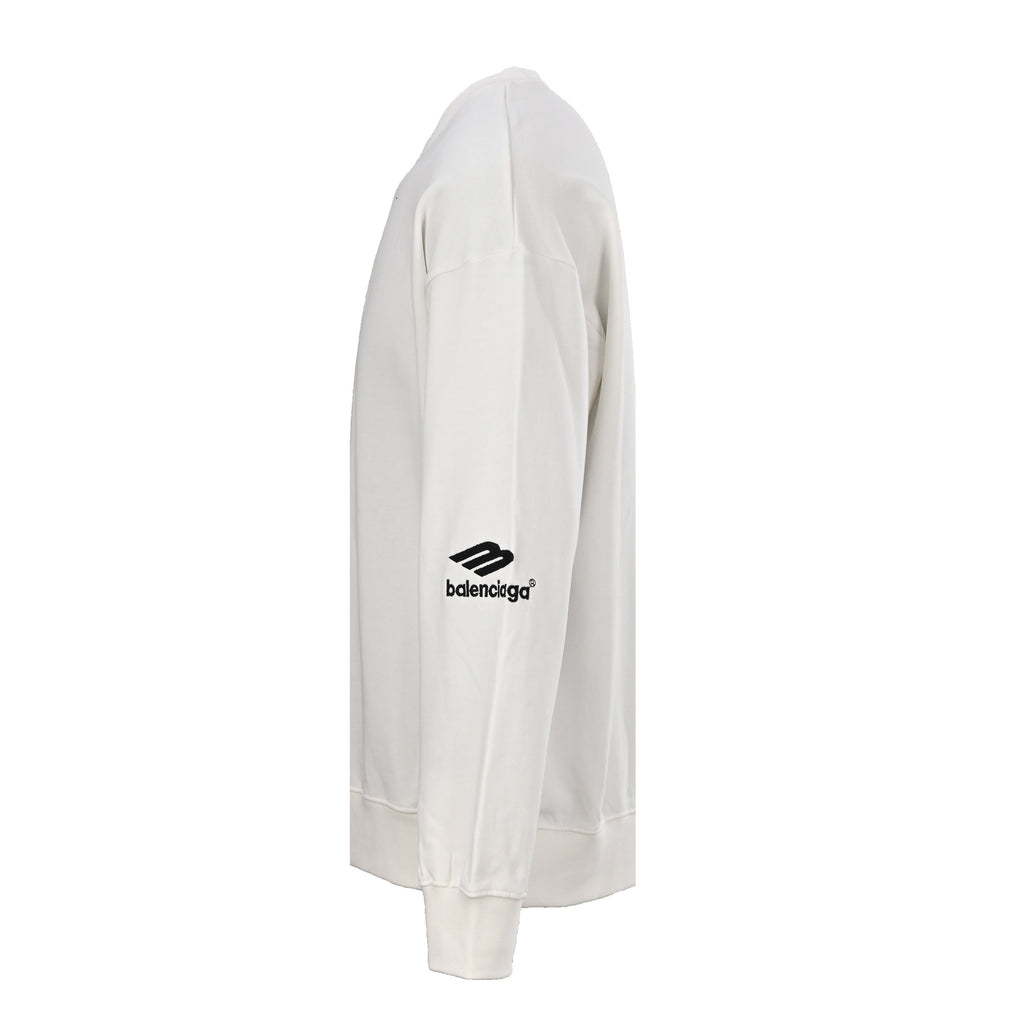 Balenciaga Paris Script Logo Embroidered Cotton Hoodie