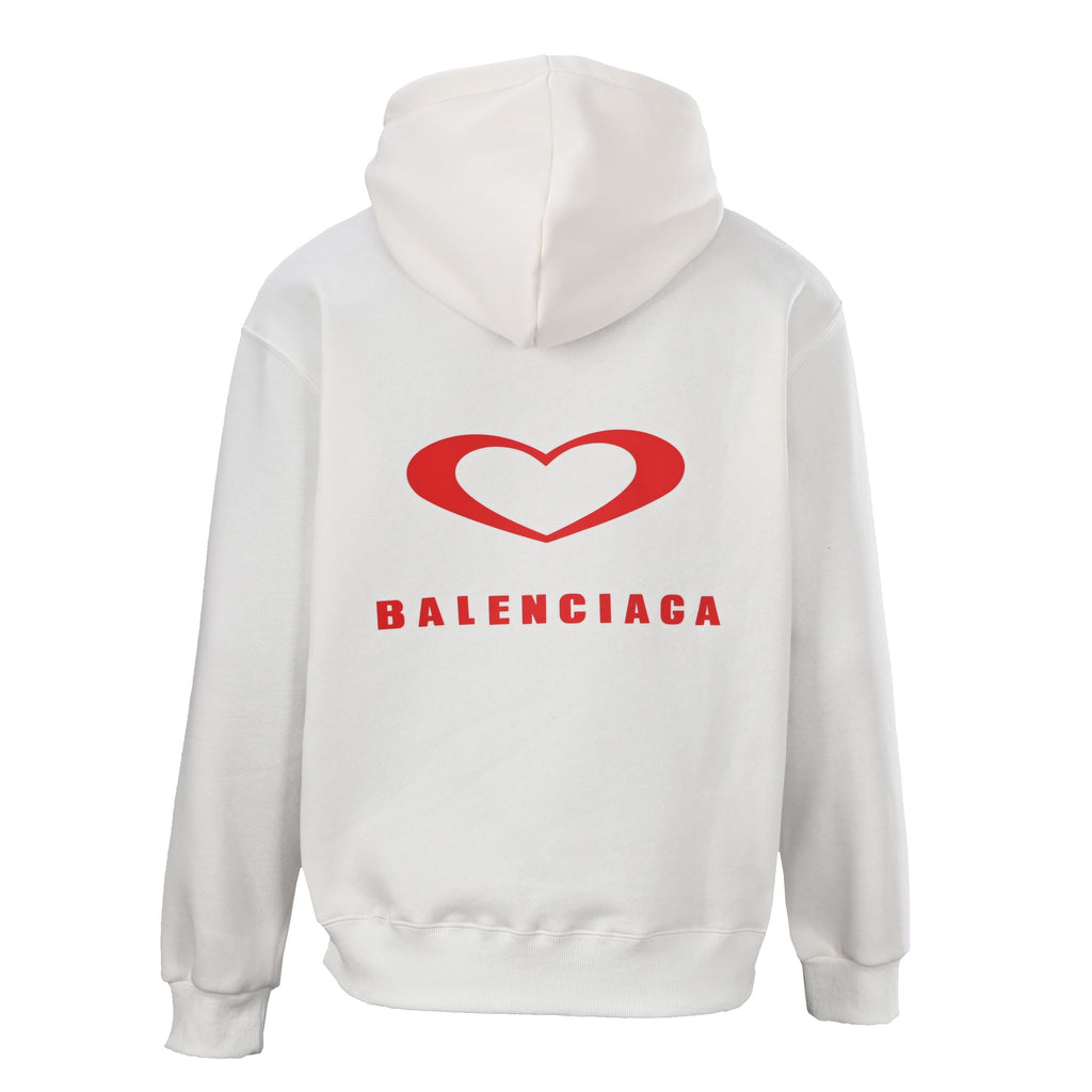 Balenciaga Large-Scale Logo Print Cotton Jersey Hoodie