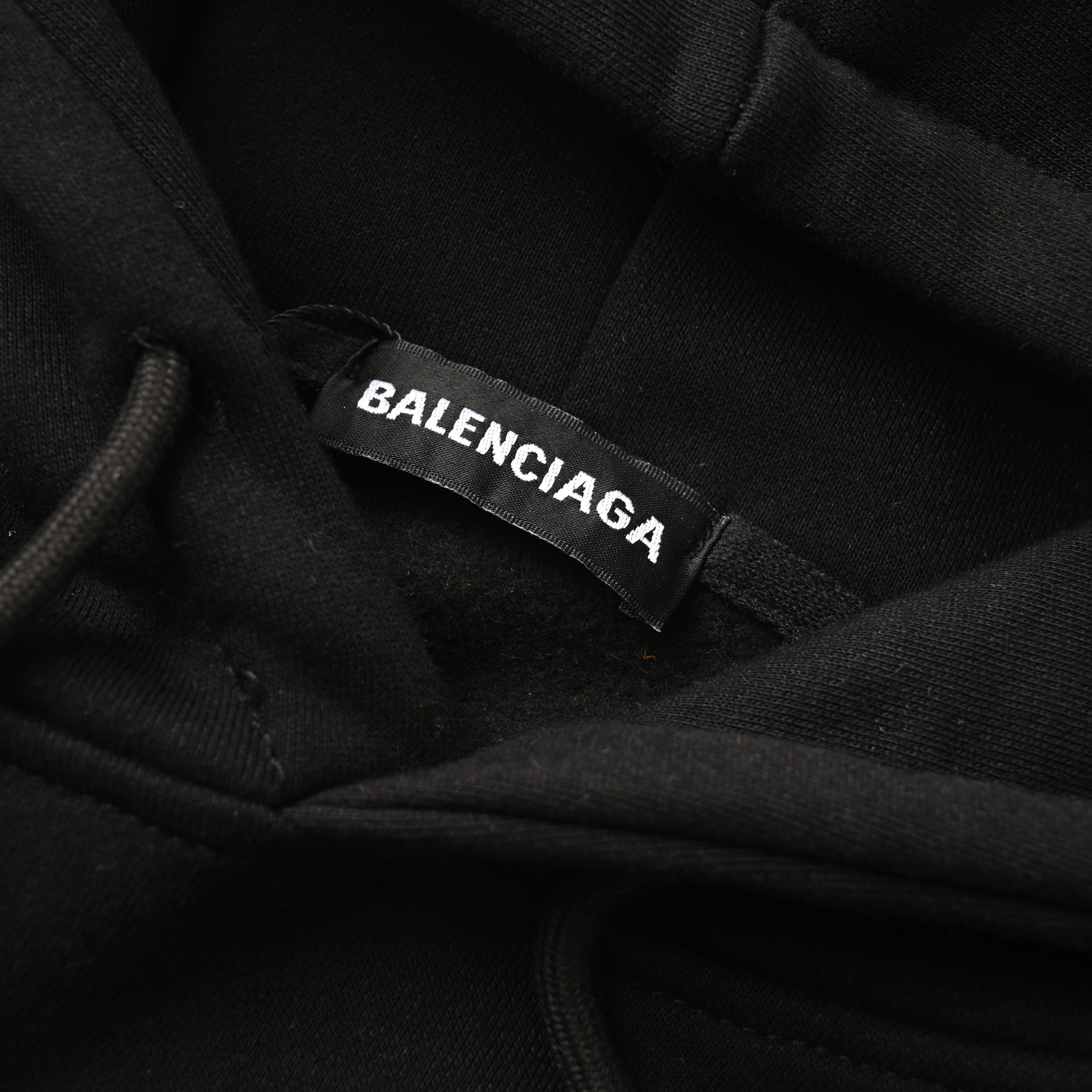 Balenciaga Large-Scale Logo Print Cotton Jersey Hoodie