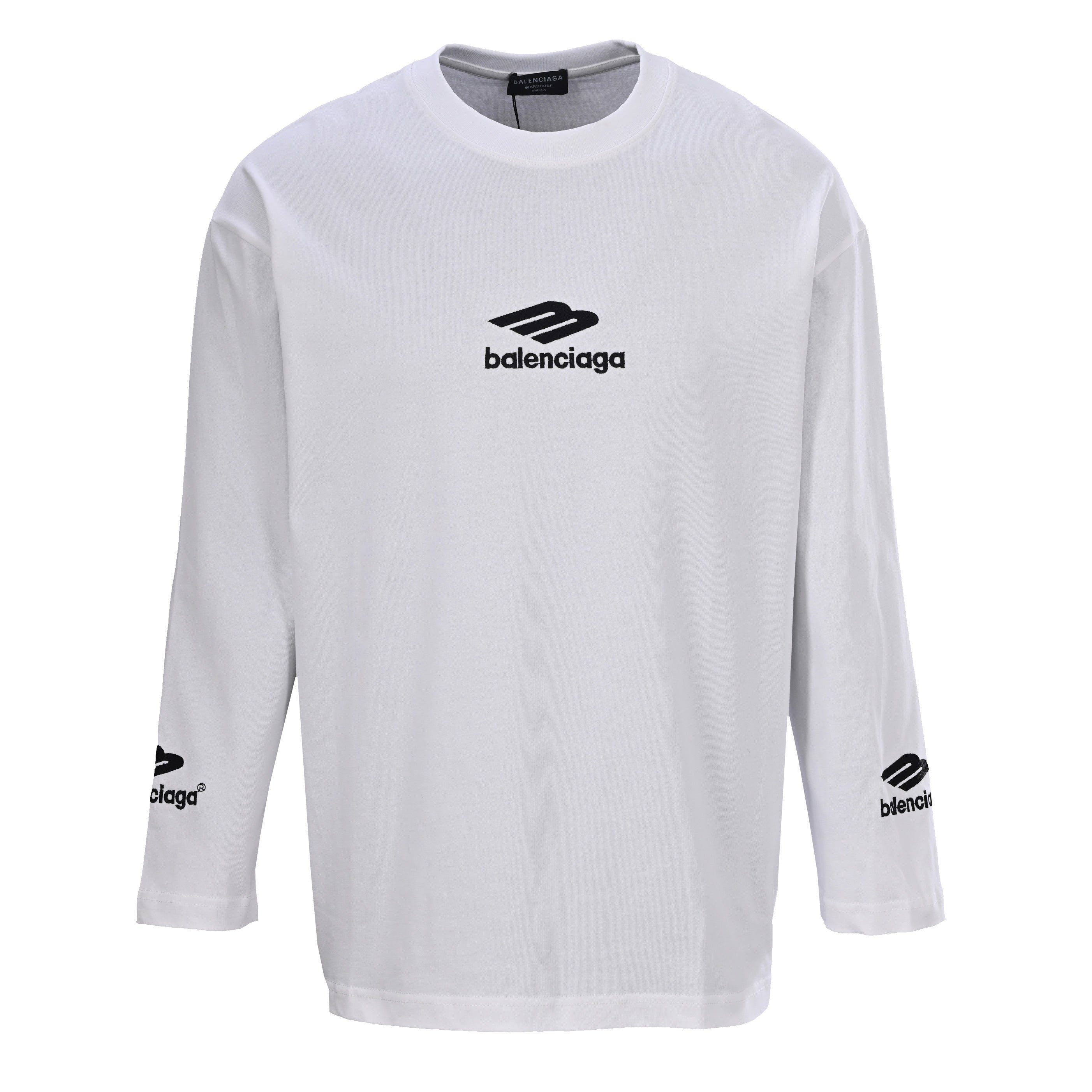 Balenciaga Large-Scale Logo Print Cotton Jersey Hoodie