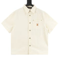 Louis Vuitton Leather-Blend Short-Sleeve Shirt