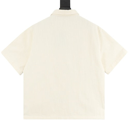 Louis Vuitton Leather-Blend Short-Sleeve Shirt