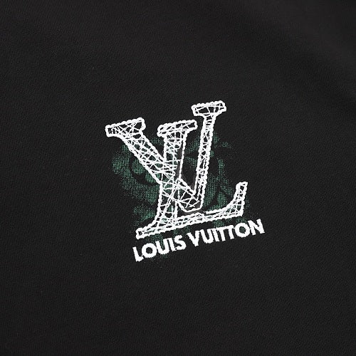Louis Vuitton SS26 Spray Ink Monogram Linear LV Logo Embroidered T-Shirt